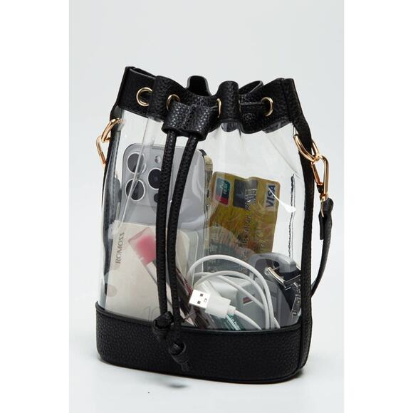 Clear Crossbody Stadium Bucket Bag Royal Blue - Picture 11 of 11